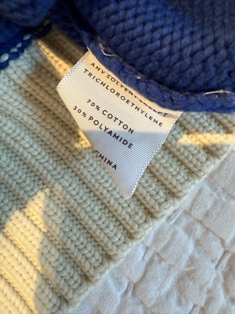AYR The Kickback Blue and Cream Striped Crewneck Sweater - Picture 2 of 6
